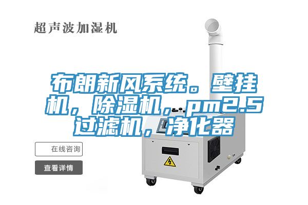 布朗新風(fēng)系統(tǒng)。壁掛機(jī)，除濕機(jī)，pm2.5過濾機(jī)，凈化器