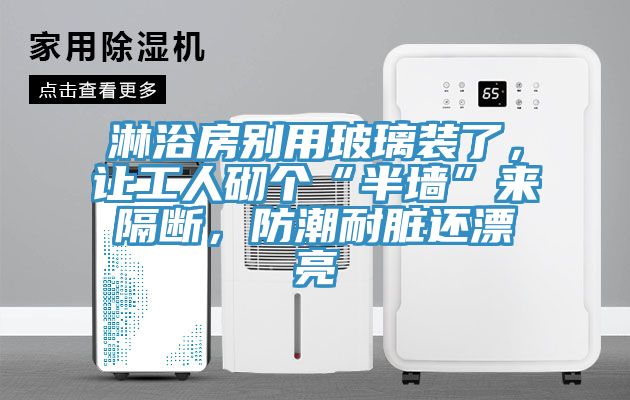 淋浴房別用玻璃裝了，讓工人砌個“半墻”來隔斷，防潮耐臟還漂亮